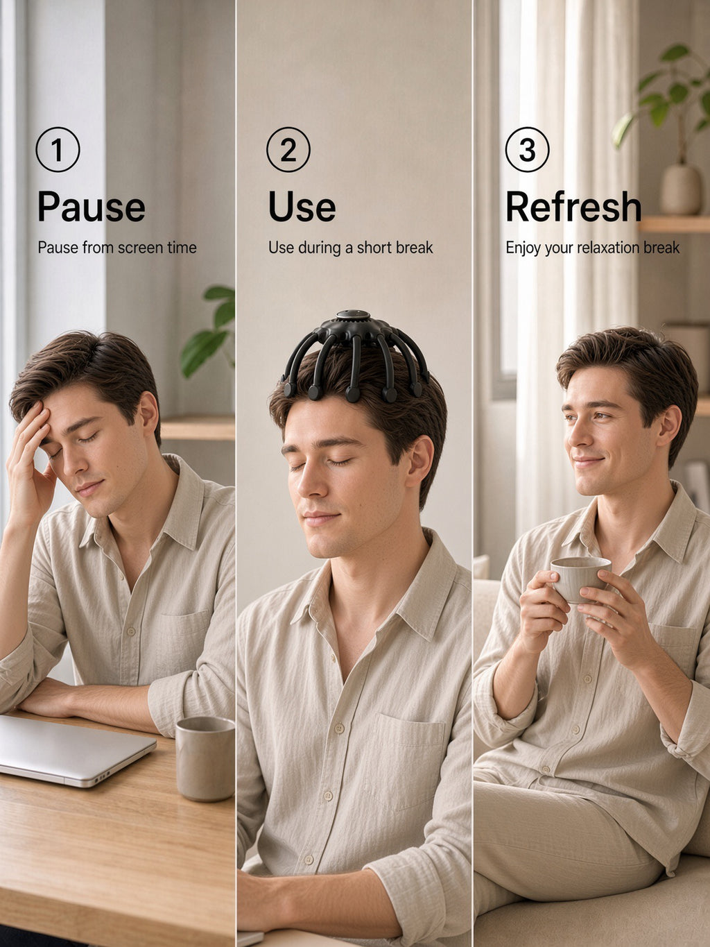 Smart Bluetooth Octopus Multi-dimensional Vibration Head Massager